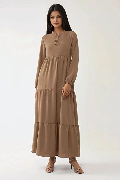 Hiccup Rochie maxi texturată cu guler rotund și nasturi