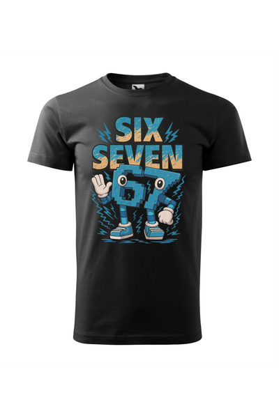 Malfini Tricou personalizat, "Six Seven", Negru, Marime 3XL, Model #1