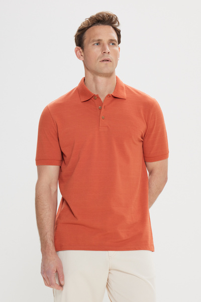 ALTINYILDIZ CLASSICS Men's Tile Slim Fit Slim Fit 100% Cotton Jacquard Polo N...