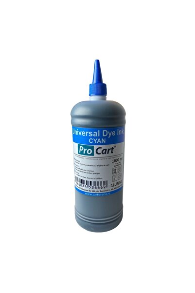 PROCART Universal Dye Cyan Ink, 1 Liter, for HP Canon Epson Brother