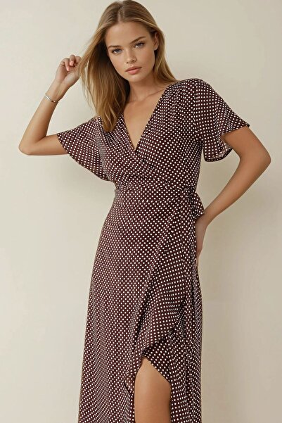 Hiccup Rochie maxi din viscoză imprimată, cu decolteu în V