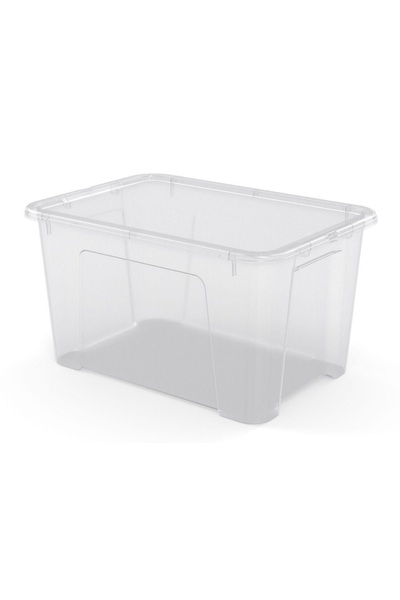 Carrefour Storage box with lid, size L, 45 L, Transparent