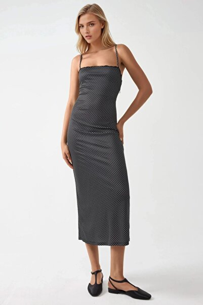 Hiccup Майка з квадратним вирізом, мереживною обробкою та принтом у вигляді к...