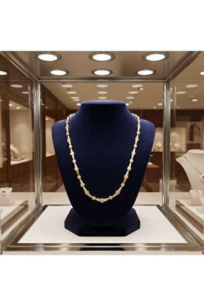 Zeina Jewelry bijoux ZEİNA VIP Baget Kesim Zirkon Taşlı Rodyum Kaplama Kolye ...