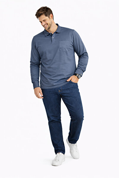 YAKAMEL قميص رجالي بياقة وأكمام طويلة مع أساور متشابكة