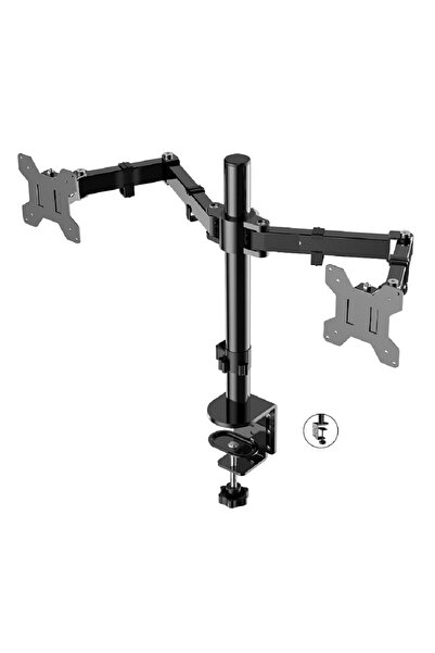DESFREE Lb-Mt022 10-32" Desktop Dual Monitor Arm - Durable Design Without Sho...