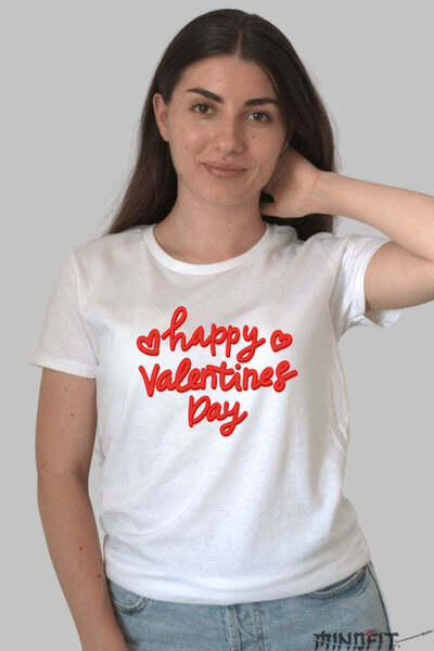 GILDAN Tricou Valentine S Day Happy Valentines Day Rosu Neon Dama