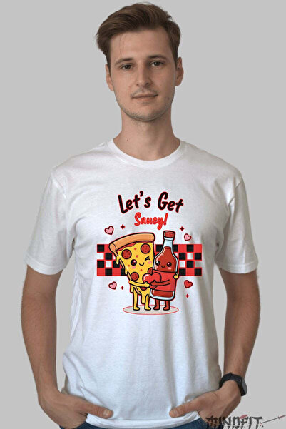 GILDAN Tricou Valentine S Day Cuplu Let S Get Saucy Barbat