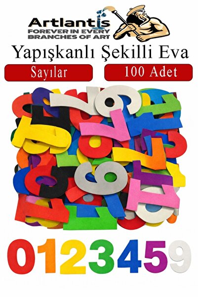 Artlantis Şekilli Eva Yapışkanlı Sayılar 100 lü 1 Paket Kendinden Yapışkanlı ...