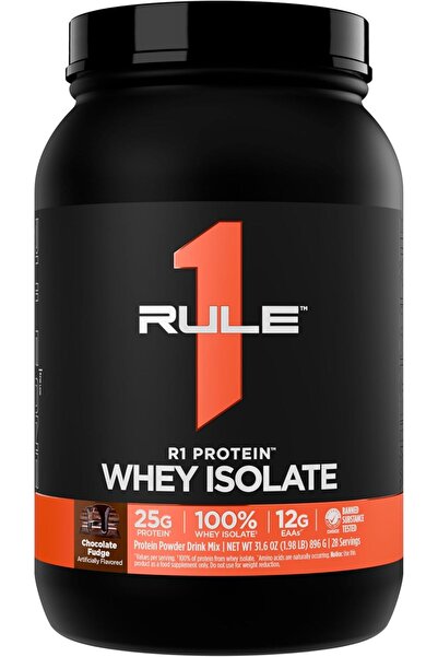Rule 1 مزيج مصل اللبن 900 غرام - بنكهة فادج الشوكولاتة | 25 غرام بروتين و6 غر...