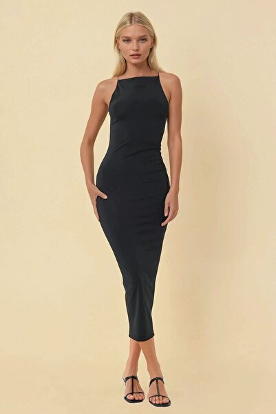 Hiccup Πλεκτό Midi Φόρεμα Halter Neckline Bodycon
