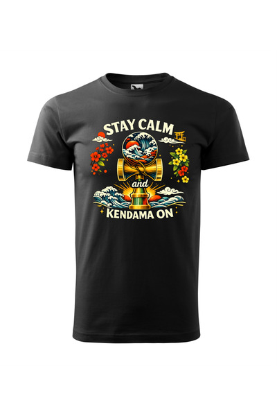 Malfini Personalized T-shirt, "Stay Calm and Kendama", Black, Size 122 cm