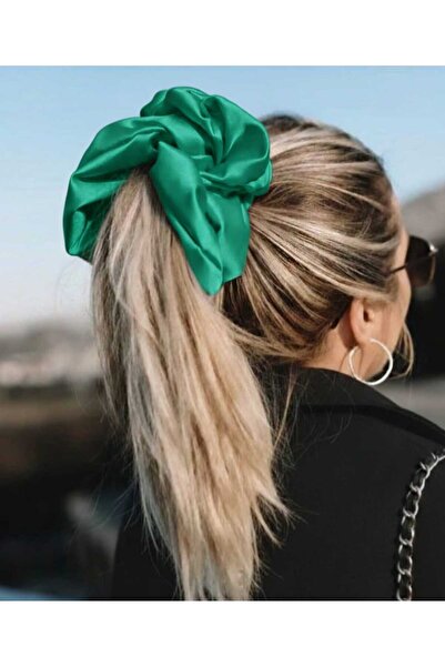 diclecollection ربطة شعر نسائية خضراء كبيرة الحجم/ربطة شعر مطاطية/إكسسوار شعر