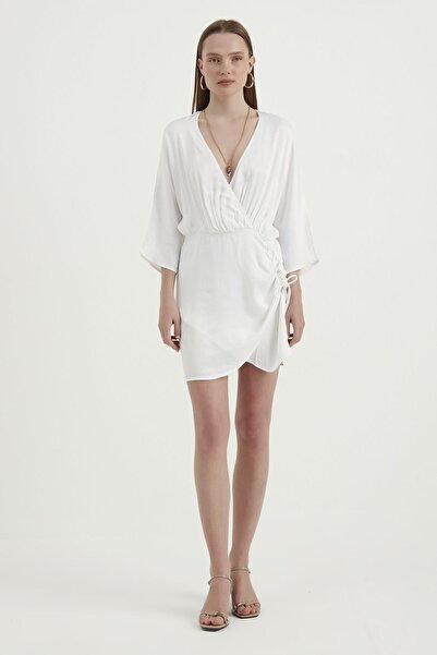 Hiccup Rochie mini cu mâneci lungi și decolteu în V, cu detaliu lateral