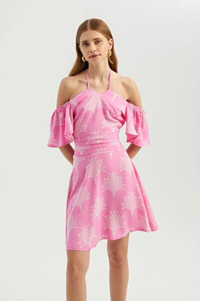 Hiccup Rochie mini cu imprimeu floral și umeri goi