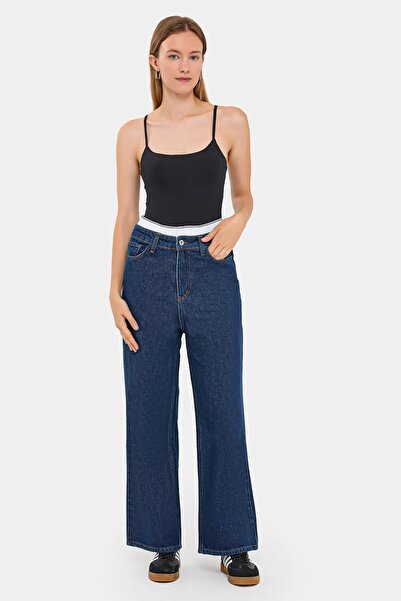 Hiccup Blugi cu talie înaltă și bandă dublă