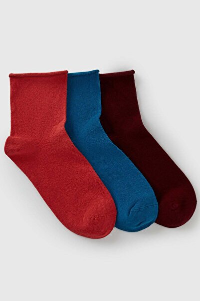 United Colors of Benetton Set de 3 șosete pentru femei/fete, amestec de bumba...