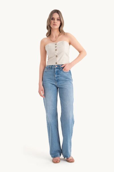 Hiccup Top scurt cu guler inimă și nasturi