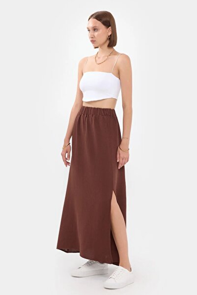 Hiccup Plain maxi skirt with Slit