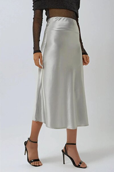 Hiccup Fustă midi din satin cu talie înaltă
