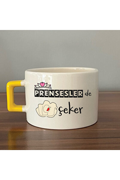 Kırtasiye Ofisi Princesses De Nah Checkered Yellow Handle Square Humorous Gif...