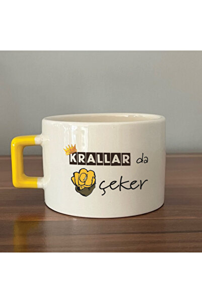 Kırtasiye Ofisi Kings Come Near Me Yellow Handle Square Humorous Gift Cup Mug...