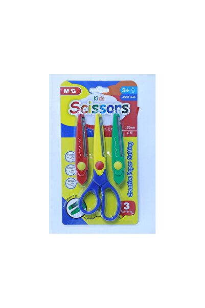 M&G Foarfeca creativa pentru copii, 165 mm, cu 3 modele de lame interschimbab...