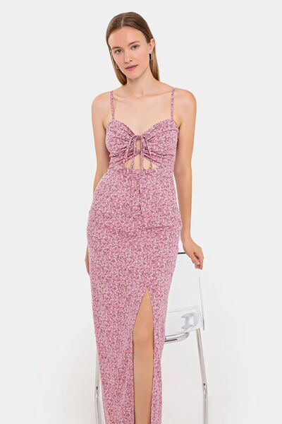 Hiccup Rochie maxi florală cu decupaj la bust