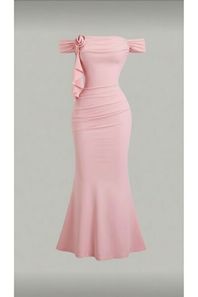 Dressco İsabella - Düşük Kol Balık Form Maxi Elbise