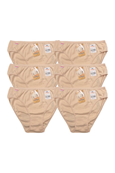 TEKKAPLAN 6'lı Ten Kadın Biyeli Bikini Külot