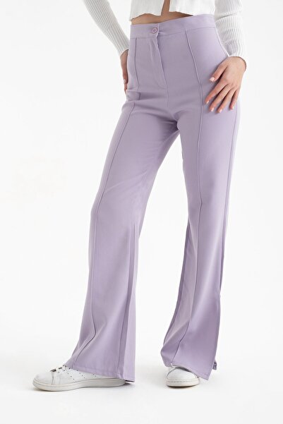 Hiccup High-waisted straight-leg pants with slits