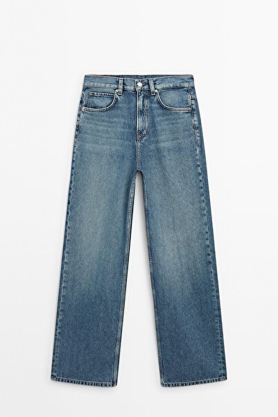 Massimo Dutti Orta bel geniş paça jean
