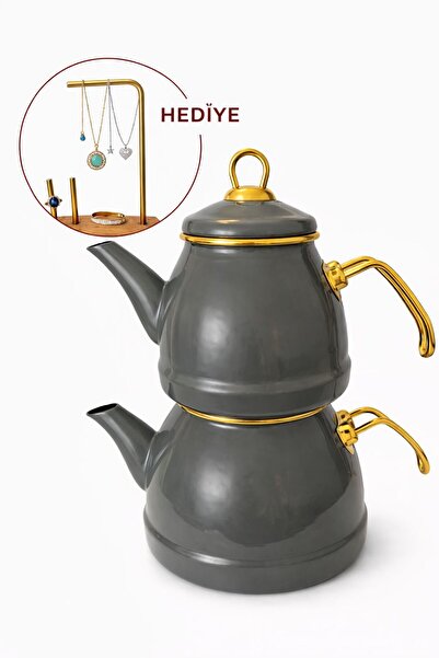 Bee's Knees Emaye Teapot Gray Vintage