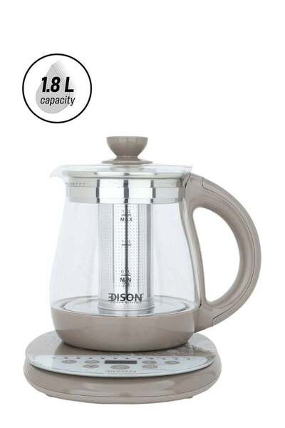 Edison Electronic Base Glass Water Kettle, 950-800 Watt, 1.8 Liter, G118E - C...