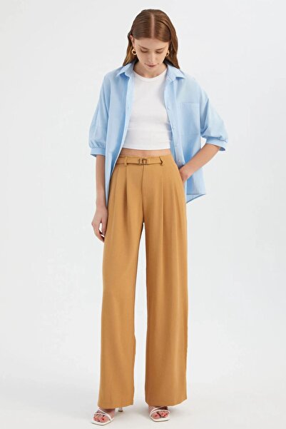 Hiccup Pantaloni cu talie înaltă, plisați, cu croi larg