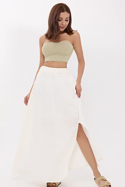 Hiccup Plain maxi skirt with Slit