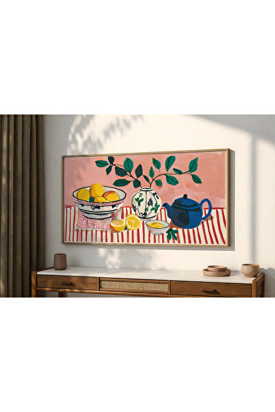 woodhomeworks Tek Parça Gerçek Ahşap Yatay Panorama Çerçeveli Tablo matisse