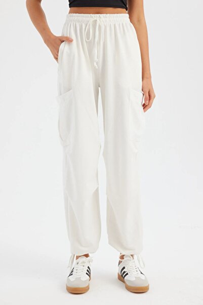 Hiccup Pantaloni jogger țesuți cu talie înaltă și șnur de strângere