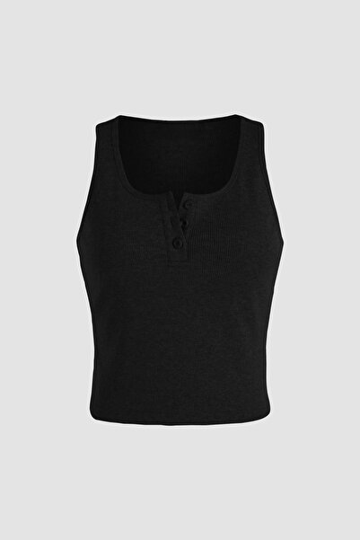 Hiccup Κουμπί Λεπτομερές Crop Top