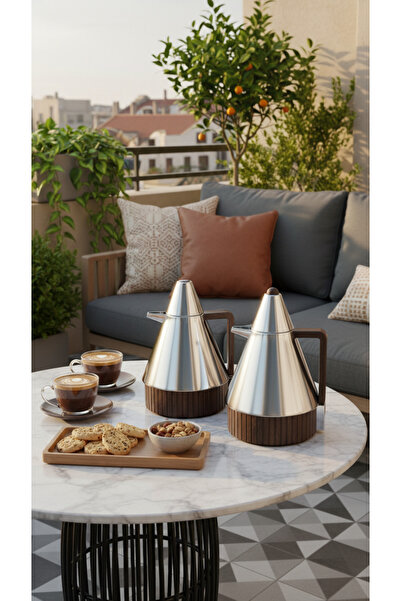 Generic A stylish and modern 1-liter tea and coffee thermos set