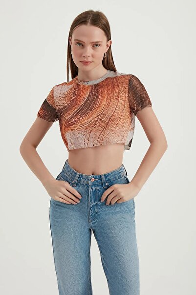 Hiccup Абстрактний тюлевий кроп-топ