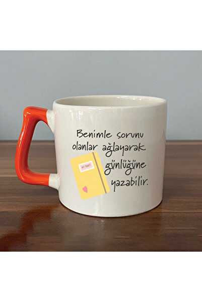 Kırtasiye Ofisi Those Who Have Trouble with Me Cry Orange Handle Prime Laf Sq...