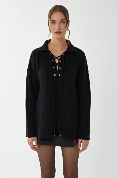 Hiccup Pulover cu guler cămașă și croială lejeră