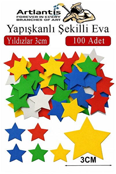 Artlantis Şekilli Eva Yapışkanlı Yıldız 100 lü 1 Paket Kendinden Yapışkanlı E...