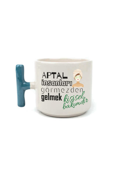 Kırtasiye Ofisi Ignoring  People Blue Handle t Laf Stomping Gift Cup Mug Cup Mug