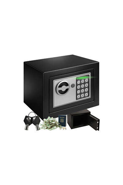 Ruhhy Сейф с електронна ключалка, звуков и светлинен сигнал, автоматично закл...