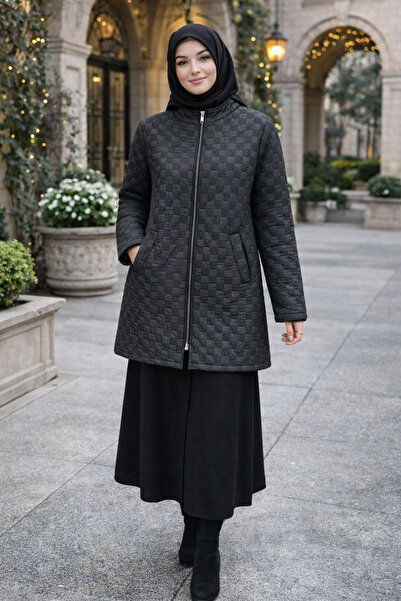 ŞIK VE MUTLU Quilted Lined Hijab Coat