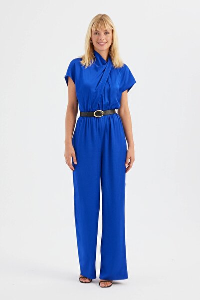 Hiccup High collar jumpsuit with drawstring and front detail