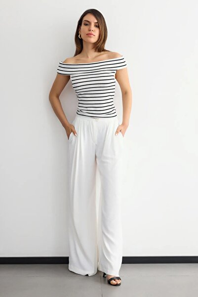 Hiccup Striped off-shoulder top