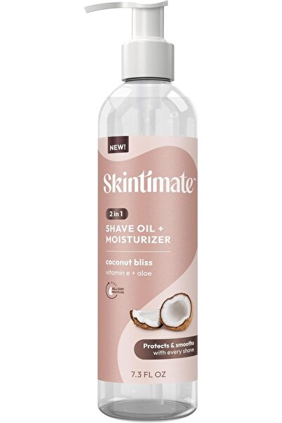 Skintimate زيت حلاقة ومرطب 2 في 1، برائحة جوز الهند المنعشة، 7.3 أونصة
